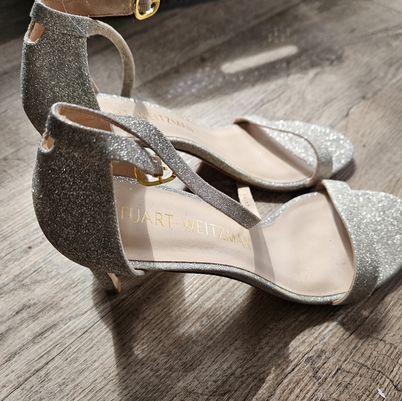 Stuart Weitzman Gold Glitter Women's Sandals